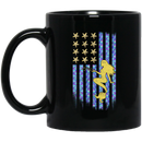 Mermaid Coffee Mug Mermaid American Flag 4th Of July Starfish Scales 11oz - 15oz Black Mug