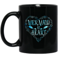 Mermaid Coffee Mug Mermaid At Heart Blue Shells Mermaids Gift For Girls Women 11oz - 15oz Black Mug