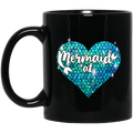 Mermaid Coffee Mug Mermaid At Heart Scales Sprinkle Funny Mug for Mermaids 11oz - 15oz Black Mug
