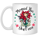 Mermaid Coffee Mug Mermaid Hair Don't Care Starfish with Tattoos Funny 11oz - 15oz White Mug