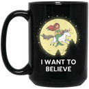 Mermaid Coffee Mug Mermaid I Want To Believe With Her Unicorn For Funny Gift Mug 11oz - 15oz Black Mug