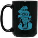 Mermaid Coffee Mug Mermaid She Dreams Of The Ocean Late At Night Funny 11oz - 15oz Black Mug