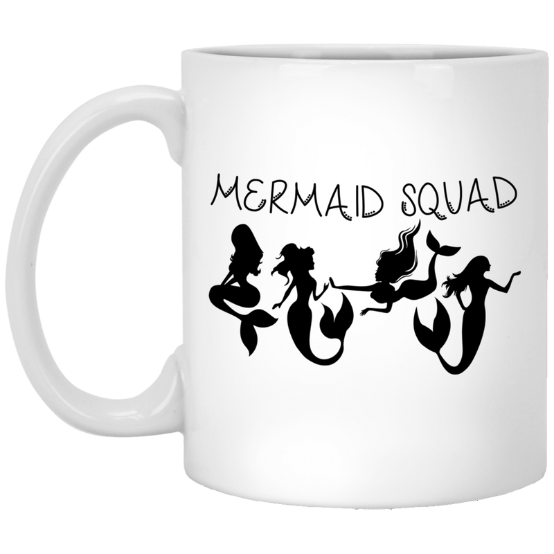 Mermaid Coffee Mug Mermaid Squad 4 Mermaid Dancers 11oz - 15oz White Mug