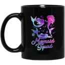 Mermaid Coffee Mug Mermaid Squad For Girls Who Loves Blue Purple Hair Colors 11oz - 15oz Black Mug