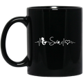 Mermaid Coffee Mug Mermaids Swim Heartbeat Mermaid Swimming Sign 11oz - 15oz Black Mug