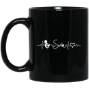 Mermaid Coffee Mug Mermaids Swim Heartbeat Mermaid Swimming Sign 11oz - 15oz Black Mug