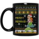 Mermaid Coffee Mug Merry Christmas Mermaid 11oz - 15oz Black Mug