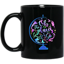 Mermaid Coffee Mug Oh The Places You Will Go With Earth Shape By Mermaids For World Day Gift 11oz - 15oz Black Mug