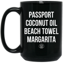 Mermaid Coffee Mug Passport Coconut Oil Beach Towel Margarita 11oz - 15oz Black Mug