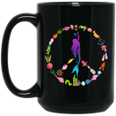 Mermaid Coffee Mug Peace Shape Is A Combination Of Mermaid Ocean Friends For Peace Day 11oz - 15oz Black Mug