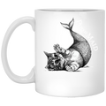 Mermaid Coffee Mug Purrmaid Mermaid Cat Scale Tail Funny Mermaid Gift 11oz - 15oz White Mug