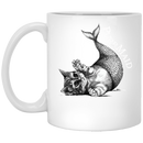 Mermaid Coffee Mug Purrmaid Mermaid Cat Scale Tail Funny Mermaid Gift 11oz - 15oz White Mug