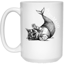 Mermaid Coffee Mug Purrmaid Mermaid Cat Scale Tail Funny Mermaid Gift 11oz - 15oz White Mug