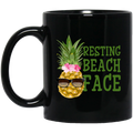 Mermaid Coffee Mug Resting Beach Cute Pineapple Flower Glasses Funny 11oz - 15oz Black Mug