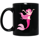 Mermaid Coffee Mug Rose Mermaid 11oz - 15oz Black Mug