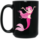 Mermaid Coffee Mug Rose Mermaid 11oz - 15oz Black Mug