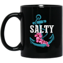 Mermaid Coffee Mug Salty With Flowers Anchor Beautiful Funny Mug For Mermaid 11oz - 15oz Black Mug