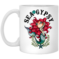 Mermaid Coffee Mug Seagypsy Mermaid with Tattoos Funny For Women 11oz - 15oz White Mug