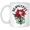 Mermaid Coffee Mug Seagypsy Mermaid with Tattoos Funny For Women 11oz - 15oz White Mug