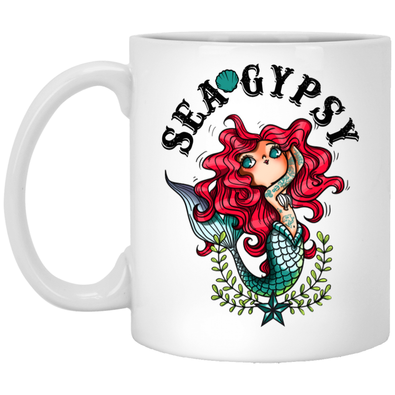 Mermaid Coffee Mug Seagypsy Mermaid with Tattoos Funny For Women 11oz - 15oz White Mug