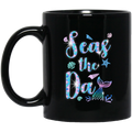 Mermaid Coffee Mug Seas The Da Seashell Starfish Mermaid Tails Scales 11oz - 15oz Black Mug