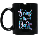 Mermaid Coffee Mug Seas The Da Seashell Starfish Mermaid Tails Scales 11oz - 15oz Black Mug