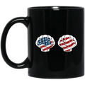 Mermaid Coffee Mug Seashell Mermaid American Flag Funny 11oz - 15oz Black Mug