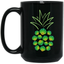 Mermaid Coffee Mug Seashells Make A Pineapple Cute Mermaids For Girls Women 11oz - 15oz Black Mug