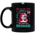 Mermaid Coffee Mug She Has The Soul Of A Gypsy Halloween Mermaids 11oz - 15oz Black Mug