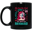 Mermaid Coffee Mug She Has The Soul Of A Gypsy Halloween Mermaids 11oz - 15oz Black Mug