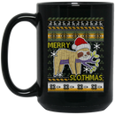 Mermaid Coffee Mug Slothmas Merry Christmas Sloth 11oz - 15oz Black Mug