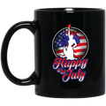 Mermaid Coffee Mug Statue of Liberty National Monument Mermaid Happy 4th of July 11oz - 15oz Black Mug