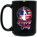 Mermaid Coffee Mug Statue of Liberty National Monument Mermaid Happy 4th of July 11oz - 15oz Black Mug
