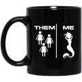 Mermaid Coffee Mug The Difference of People And Me Mermaid For Funny Gifts 11oz - 15oz Black Mug