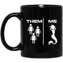 Mermaid Coffee Mug The Difference of People And Me Mermaid For Funny Gifts 11oz - 15oz Black Mug