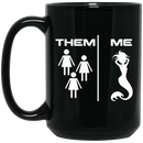 Mermaid Coffee Mug The Difference of People And Me Mermaid For Funny Gifts 11oz - 15oz Black Mug