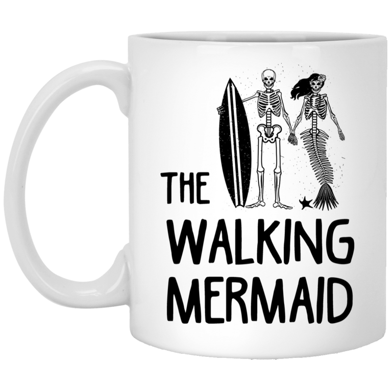 Mermaid Coffee Mug The Walking Mermaid Skeleton 11oz - 15oz White Mug