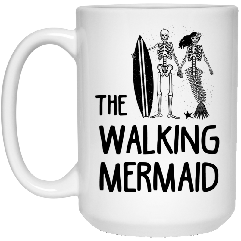 Mermaid Coffee Mug The Walking Mermaid Skeleton 11oz - 15oz White Mug