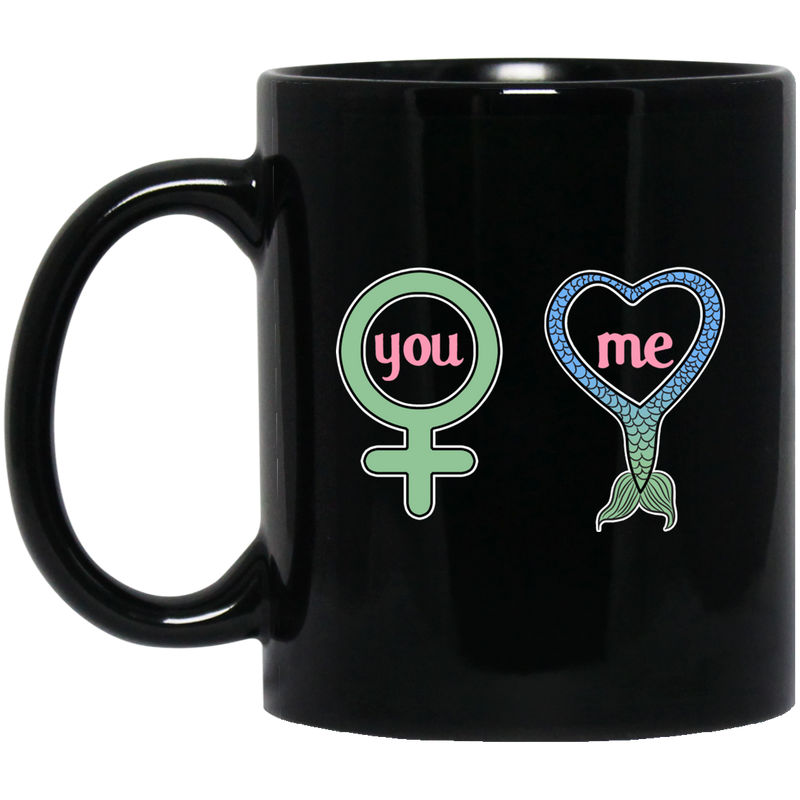 Mermaid Coffee Mug You Me Person Mermaid Cute Scales Mermaid Funny Gift 11oz - 15oz Black Mug