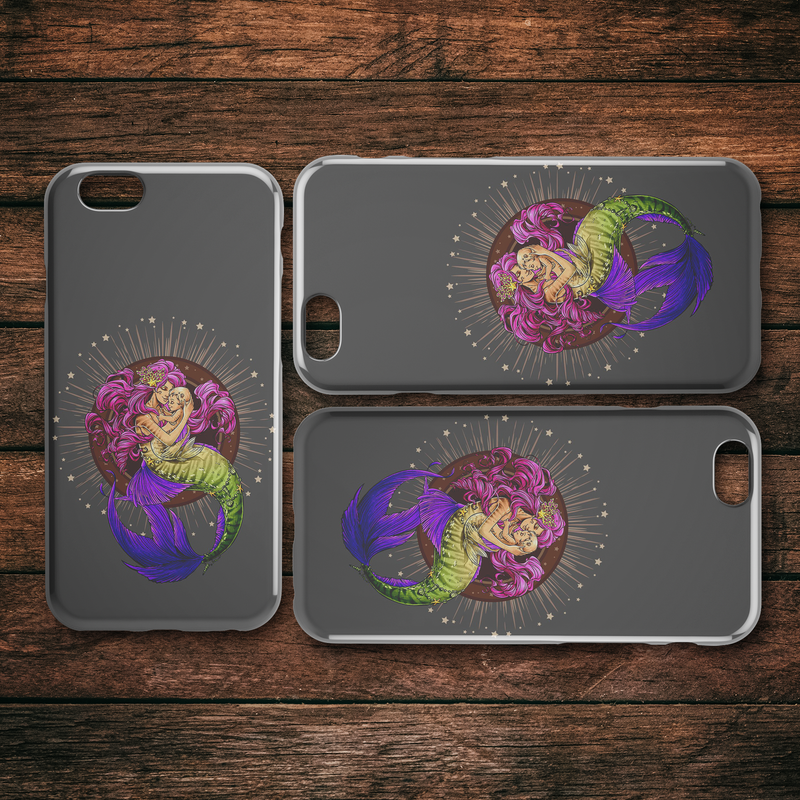 Mermaid Mom And Her Little Mermaid iPhone Case teelaunch