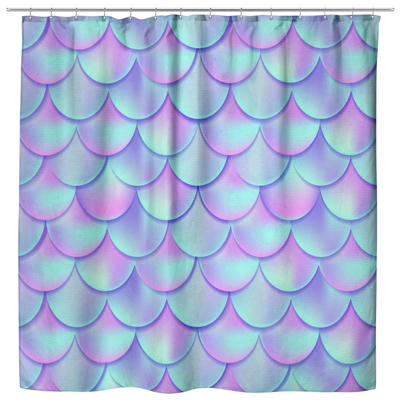 Mermaid Shower Curtains Holographic Mermaid Tail Seamless Pattern Shower Curtains For Bathroom Decor