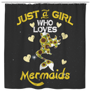Mermaid Shower Curtains Just A Girl Who Love Mermaids Sunflowers Mermaid For Bathroom Decor