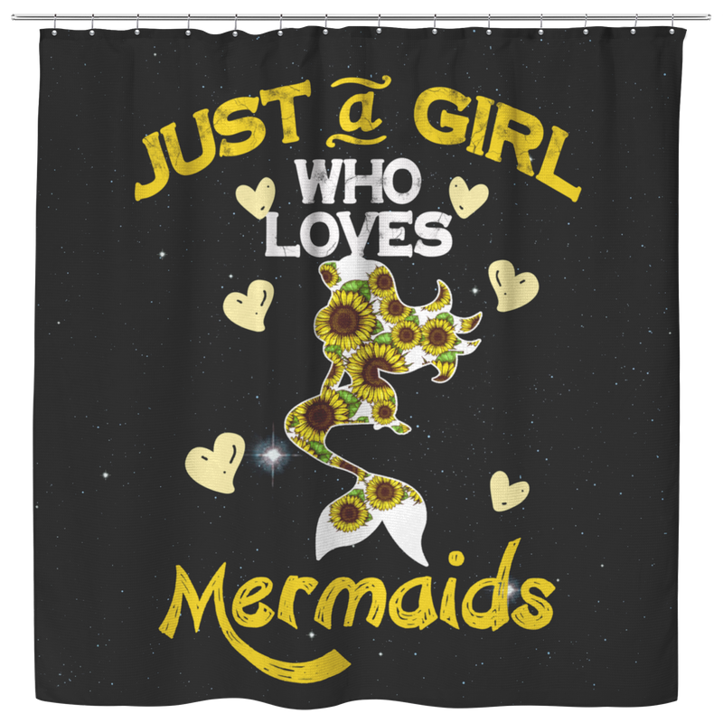 Mermaid Shower Curtains Just A Girl Who Love Mermaids Sunflowers Mermaid For Bathroom Decor