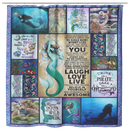Mermaid Shower Curtains Laugh Love Live Believe In Yourself And Remember To Be Awesome Mermaid For Bathroom Decor
