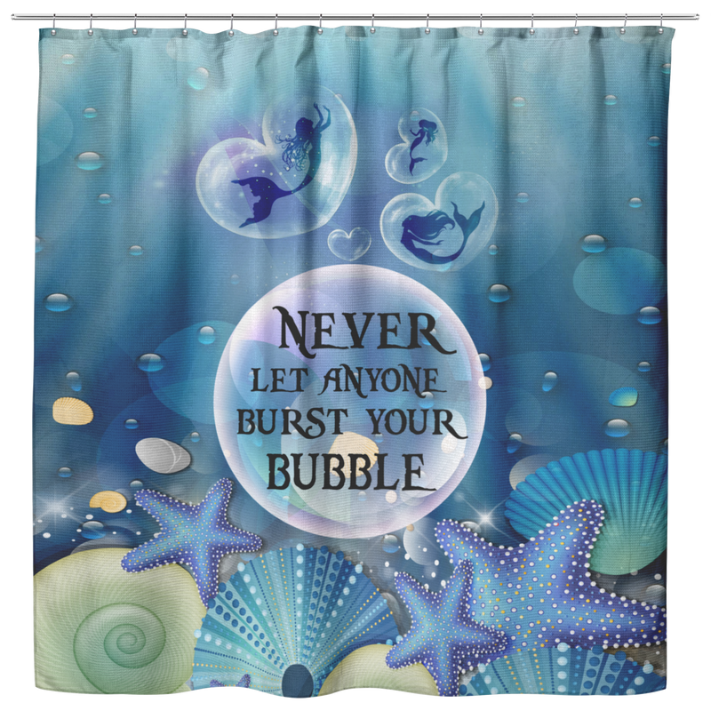 Mermaid Shower Curtains Lovely Mermaid Never Let Anyone Burst Your Bubble Shower Curtains For Bathroom Decor