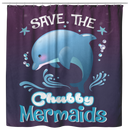 Mermaid Shower Curtains Save The Chubby Mermaid Dolphin For Bathroom Decor
