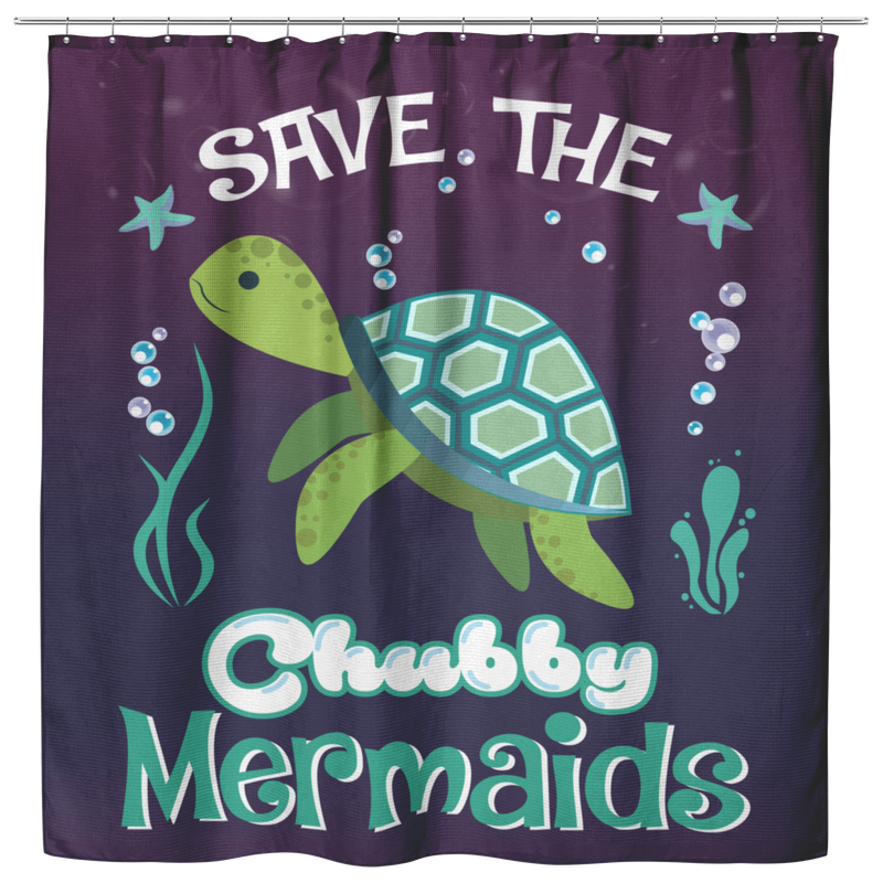 Mermaid Shower Curtains Save The Chubby Mermaid Turtle For Bathroom Decor