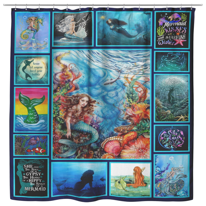 Mermaid Shower Curtains She Dreams Of The Ocean Late At Night And Longs For The Wild Salt Air Mermaid For Bathroom Decor