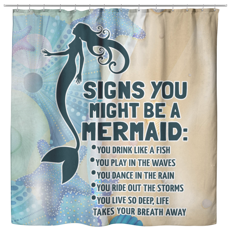 Mermaid Shower Curtains Signs You Might Be A Mermaid Shower Curtains For Bathroom Decor
