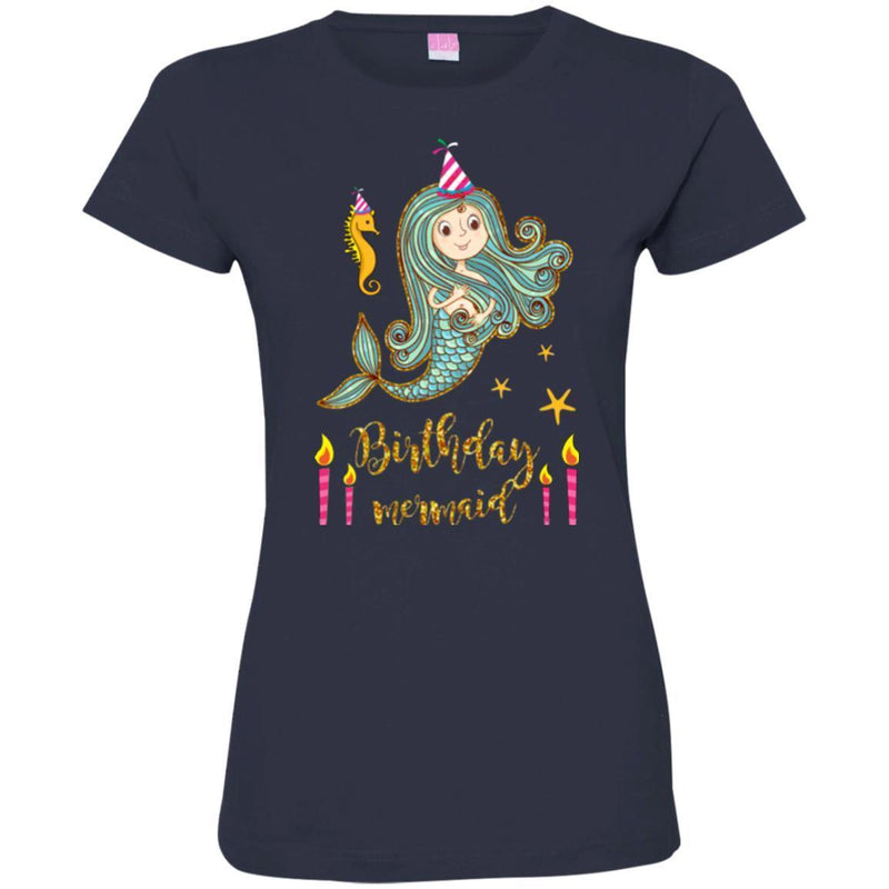 Mermaid T-Shirt Birthday Mermaid Gifts For Girl Who Loves Mermaid Tee Gifts Tee Shirt CustomCat